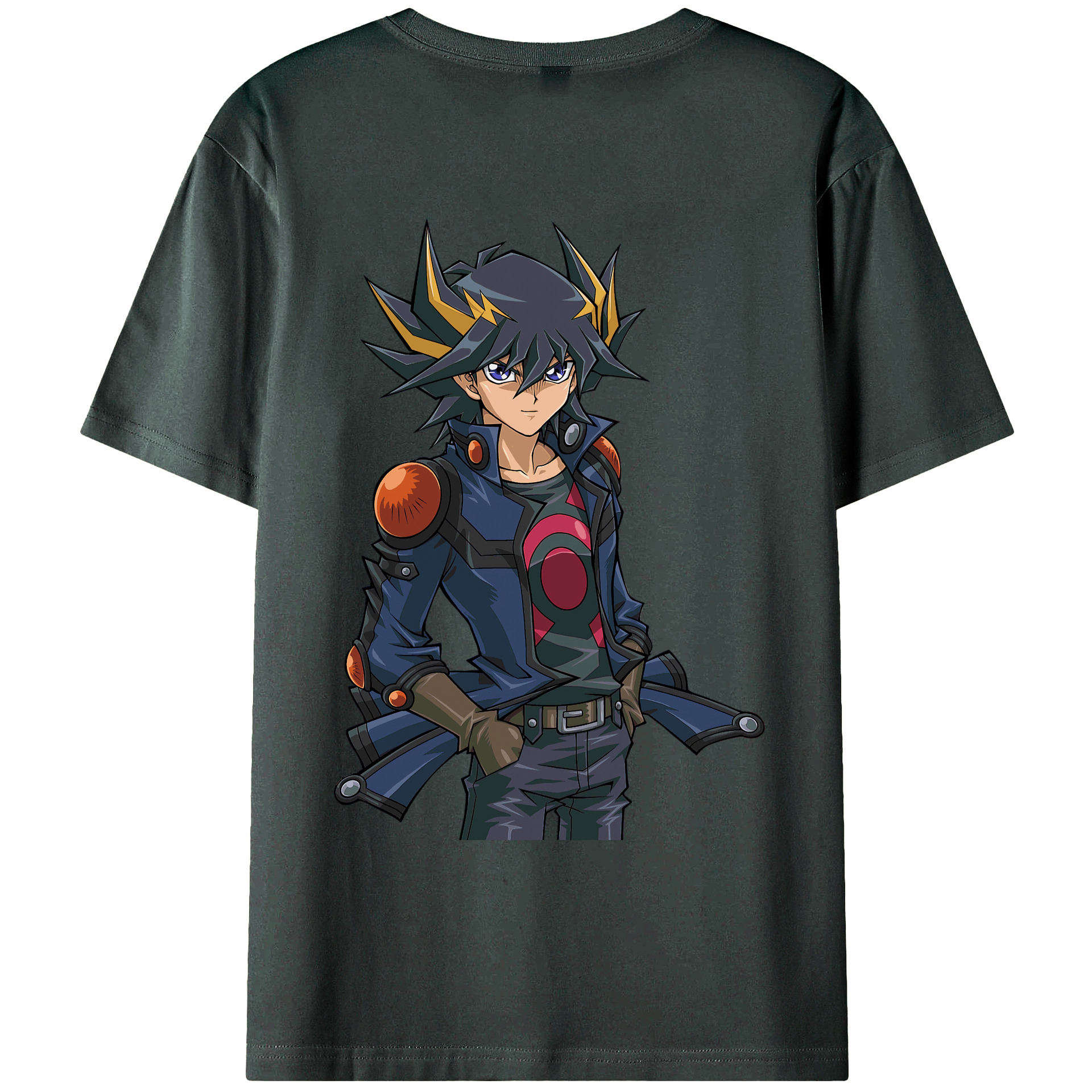 （画像用） 遊☆戯☆王 Yu-Gi-Oh! 綿100％ メンズ半袖Tシャツ（バックプリント） 通気性